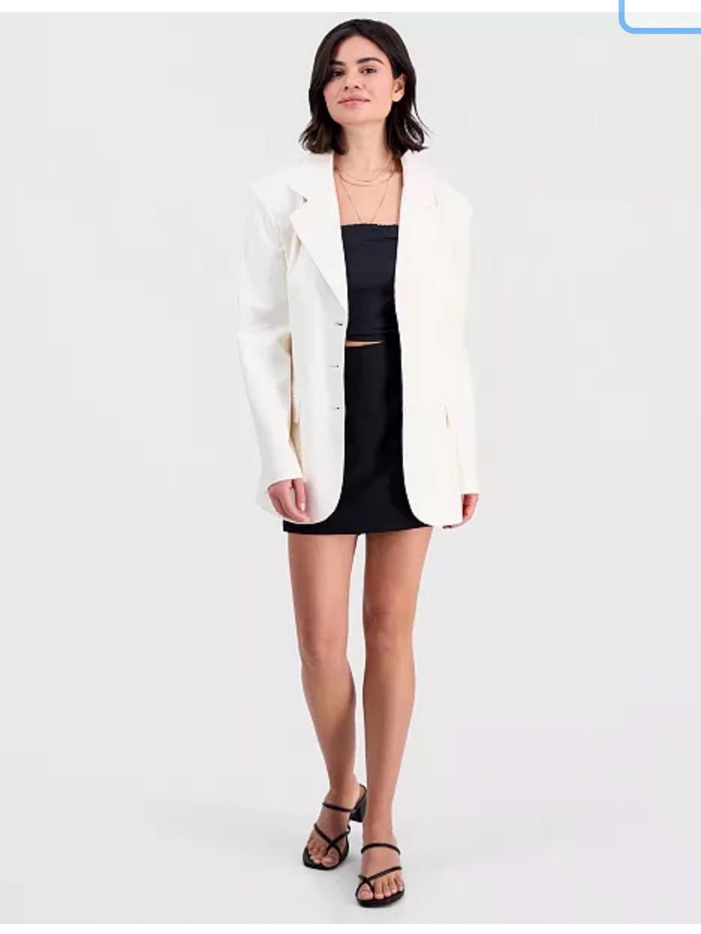 Bar III Ivory Single-Breasted Tailored Blazer